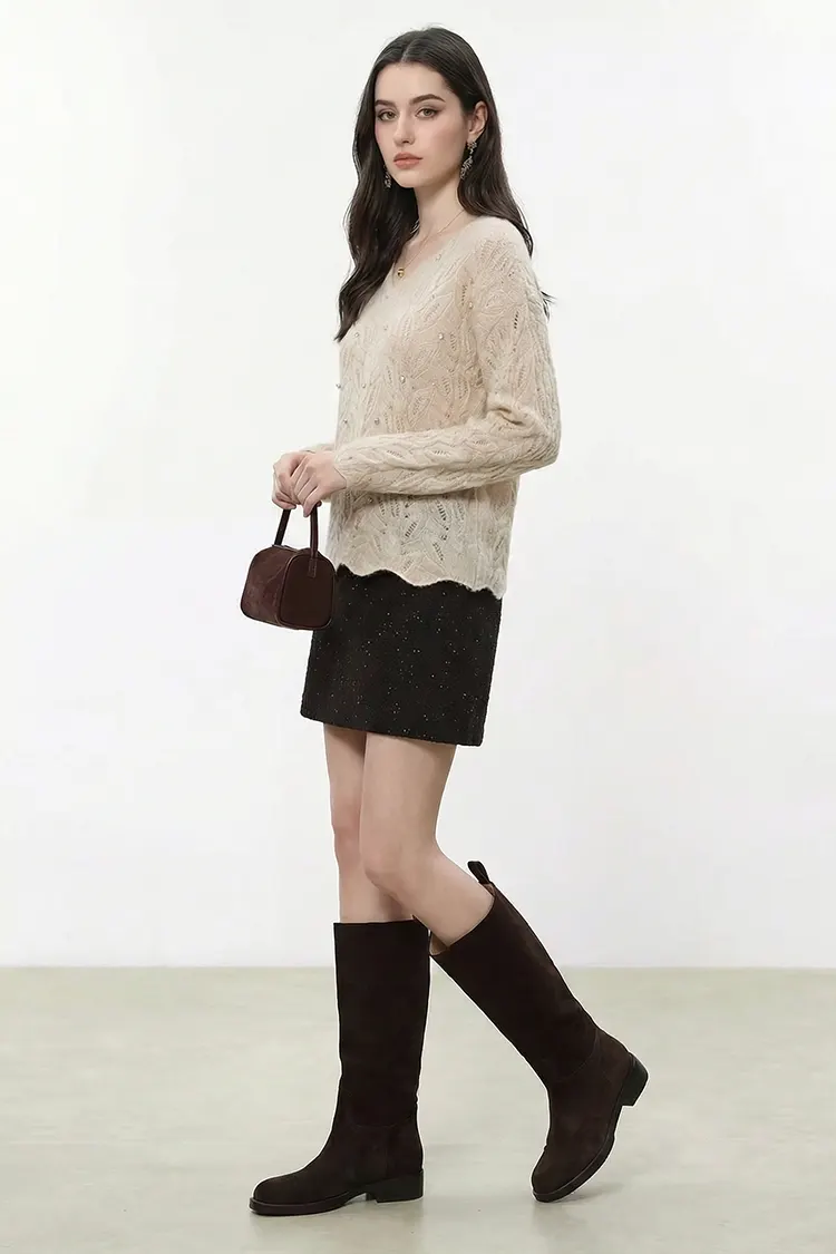 Women's V-Neck Slim Cashmere Sweater